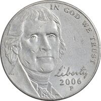 سکه 5 سنت 2006P جفرسون - AU55 - آمریکا