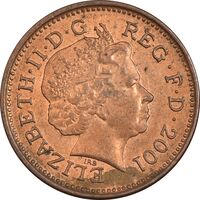 سکه 1 پنی 2001 الیزابت دوم - EF45 - انگلستان