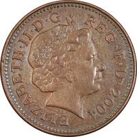 سکه 1 پنی 2004 الیزابت دوم - EF45 - انگلستان