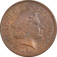 سکه 1 پنی 2006 الیزابت دوم - EF45 - انگلستان