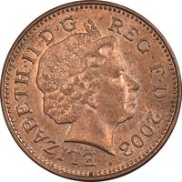 سکه 1 پنی 2002 الیزابت دوم - AU58 - انگلستان