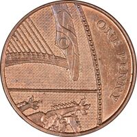 سکه 1 پنی 2008 الیزابت دوم - AU58 - انگلستان