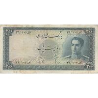 اسکناس 200 ریال سری سوم - تک - VF25 - محمد رضا شاه
