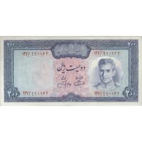 اسکناس 200 ریال (آموزگار - جهانشاهی) - تک - AU58 - محمد رضا شاه