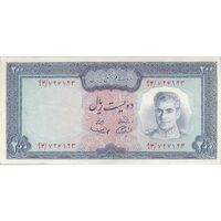 اسکناس 200 ریال (آموزگار - سمیعی) نوشته سیاه - تک - EF40 - محمد رضا شاه