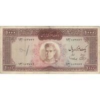 اسکناس 1000 ریال (آموزگار - سمیعی) نوشته قرمز - VF25 - محمد رضا شاه