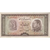 اسکناس 20 ریال 1333 - تک - AU50 - محمد رضا شاه