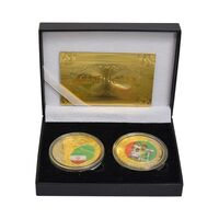 مدال یادبود حضور ایران در جام جهانی فوتبال 2022 (با جعبه و شناسنامه) - UNC - جمهوری اسلامی