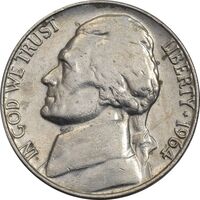 سکه 5 سنت 1964 جفرسون - EF45 - آمریکا