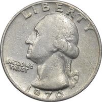 سکه کوارتر دلار 1970 واشنگتن - EF45 - آمریکا