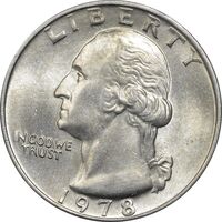 سکه کوارتر دلار 1978 واشنگتن - MS62 - آمریکا