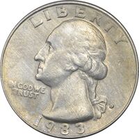 سکه کوارتر دلار 1983D واشنگتن - EF40 - آمریکا