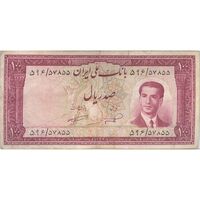 اسکناس 100 ریال کراواتی 1332 - تک - VF25 - محمد رضا شاه