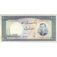 اسکناس 200 ریال 1337 - تک - AU58 - محمد رضا شاه