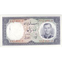 اسکناس 10 ریال 1337 - تک - UNC63 - محمد رضا شاه