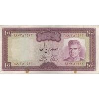 اسکناس 100 ریال (آموزگار - فرمان فرماییان) نوشته سیاه - تک - VF35 - محمد رضا شاه