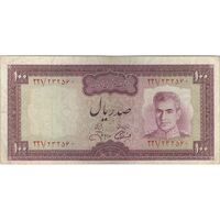 اسکناس 100 ریال (آموزگار - جهانشاهی) - تک - VF30 - محمد رضا شاه