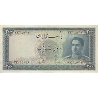 اسکناس 200 ریال سری سوم - تک - AU58 - محمد رضا شاه