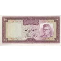 اسکناس 100 ریال (آموزگار - جهانشاهی) - تک - UNC62 - محمد رضا شاه