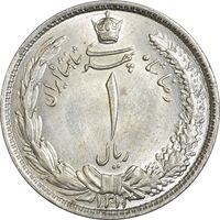 سکه 1 ریال 1313/0 (سورشارژ تاریخ) - MS63 - رضا شاه