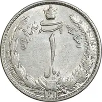 سکه 1 ریال 1313/2 (سورشارژ تاریخ نوع یک) - MS62 - رضا شاه
