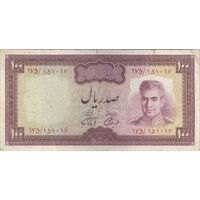 اسکناس 100 ریال (آموزگار - فرمان فرماییان) نوشته سیاه - تک - VF25 - محمد رضا شاه