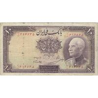 اسکناس 10 ریال پشت فارسی (بدون مهر) - تک - F15 - رضا شاه