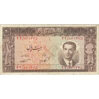 اسکناس 20 ریال 1332 - تک - VF25 - محمد رضا شاه