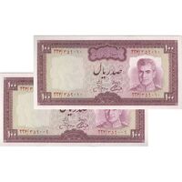 اسکناس 100 ریال (آموزگار - جهانشاهی) - جفت - UNC63 - محمد رضا شاه