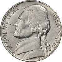 سکه 5 سنت 1983D جفرسون - AU50 - آمریکا