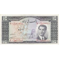 اسکناس 10 ریال 1332 - تک - AU53 - محمد رضا شاه