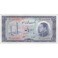 اسکناس 10 ریال 1333 - تک - UNC61 - محمد رضا شاه