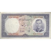 اسکناس 10 ریال 1337 - تک - VF35 - محمد رضا شاه