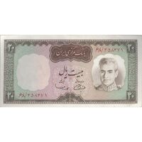اسکناس 20 ریال (آموزگار - سمیعی) - تک - UNC62 - محمد رضا شاه