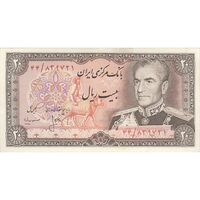 اسکناس 20 ریال (انصاری - مهران) ریال باز - تک - AU55 - محمد رضا شاه