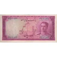 اسکناس 100 ریال سری سوم - تک - VF30 - محمد رضا شاه
