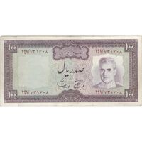 اسکناس 100 ریال (آموزگار - سمیعی) نوشته سیاه - تک - VF30 - محمد رضا شاه