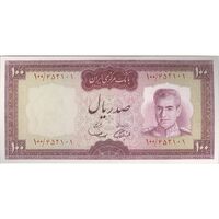 اسکناس 100 ریال (آموزگار - سمیعی) نوشته قرمز - تک - UNC63 - محمد رضا شاه