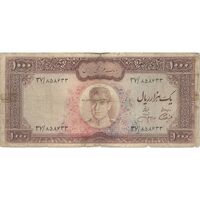 اسکناس 1000 ریال (آموزگار - جهانشاهی) - تک - F - محمد رضا شاه