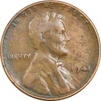 سکه 1 سنت 1941 لینکلن - VF35 - آمریکا