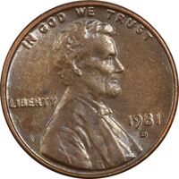 سکه 1 سنت 1981D لینکلن - AU58 - آمریکا