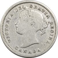 سکه 10 سنت 1858 ویکتوریا - VF35 - کانادا