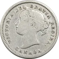 سکه 10 سنت 1858 ویکتوریا - VF35 - کانادا