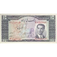 اسکناس 10 ریال 1332 - تک - UNC62 - محمد رضا شاه