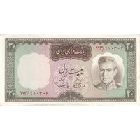 اسکناس 20 ریال (آموزگار - سمیعی) - تک - UNC62 - محمد رضا شاه