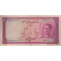 اسکناس 100 ریال سری سوم - تک - VF25 - محمد رضا شاه