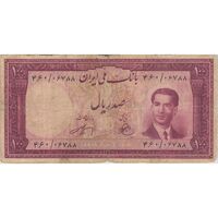 اسکناس 100 ریال کراواتی 1330 - تک - F15 - محمد رضا شاه