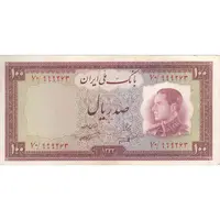 اسکناس 100 ریال 1333 - تک - EF45 - محمد رضا شاه