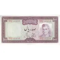 اسکناس 100 ریال (آموزگار - جهانشاهی) - تک - AU58 - محمد رضا شاه