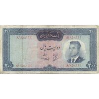 اسکناس 200 ریال (بهنیا - سمیعی) - تک - VF25 - محمد رضا شاه